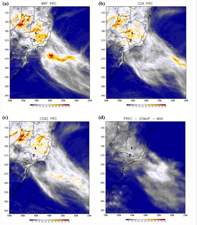 Precipitação média nos casos da ZCAS oceânica