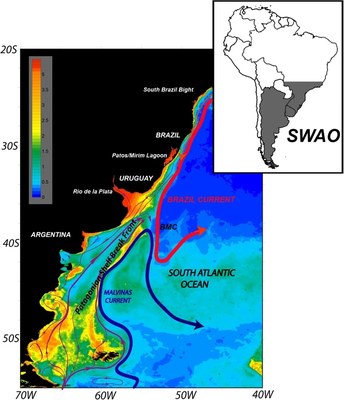 Circulação esquemática na SWAO