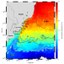 Temperatura da superfície do mar durante o estudo (junho)