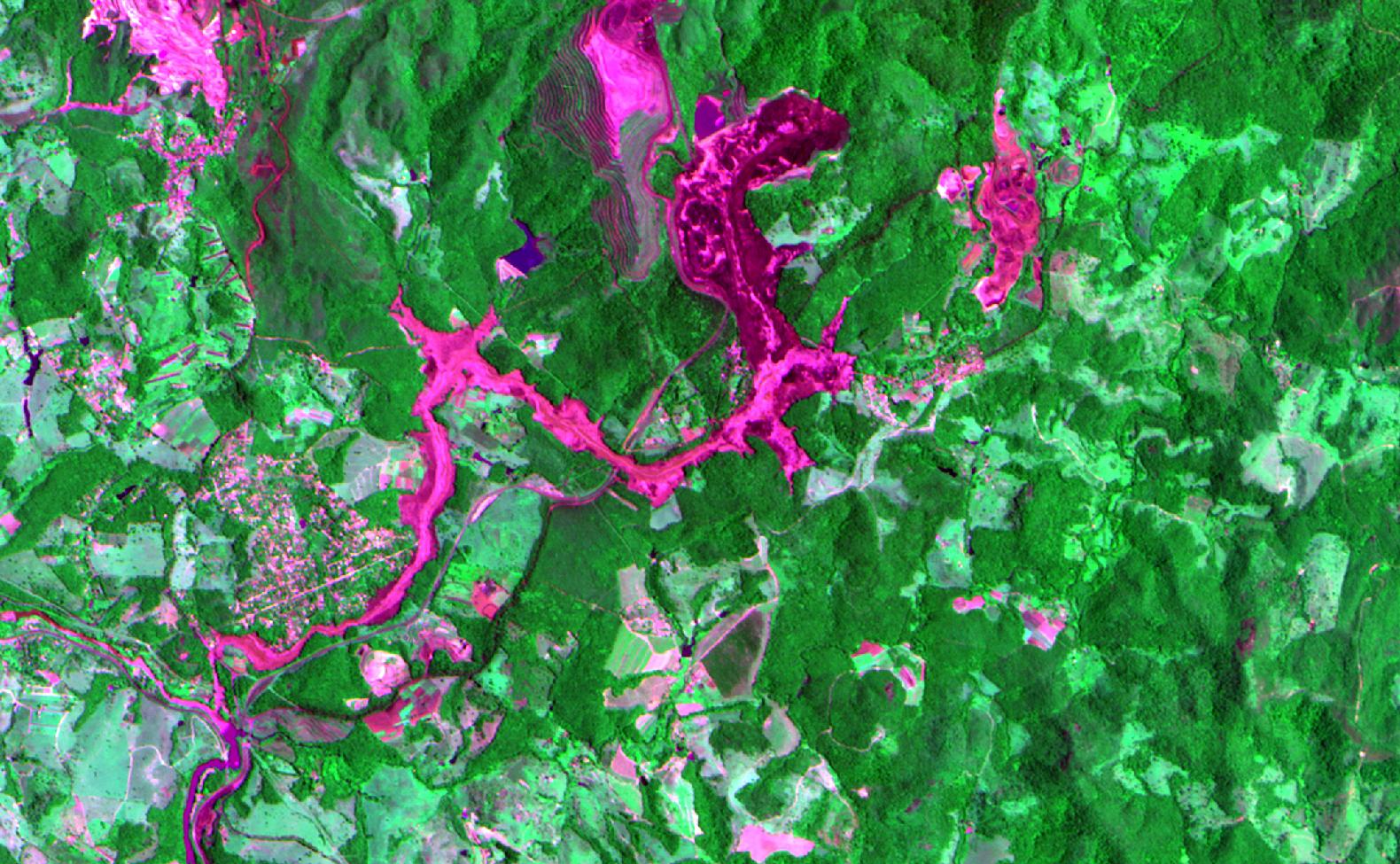 Figura 2 - imagem CBERS-4 da região de Brumadinho/MG após desastre